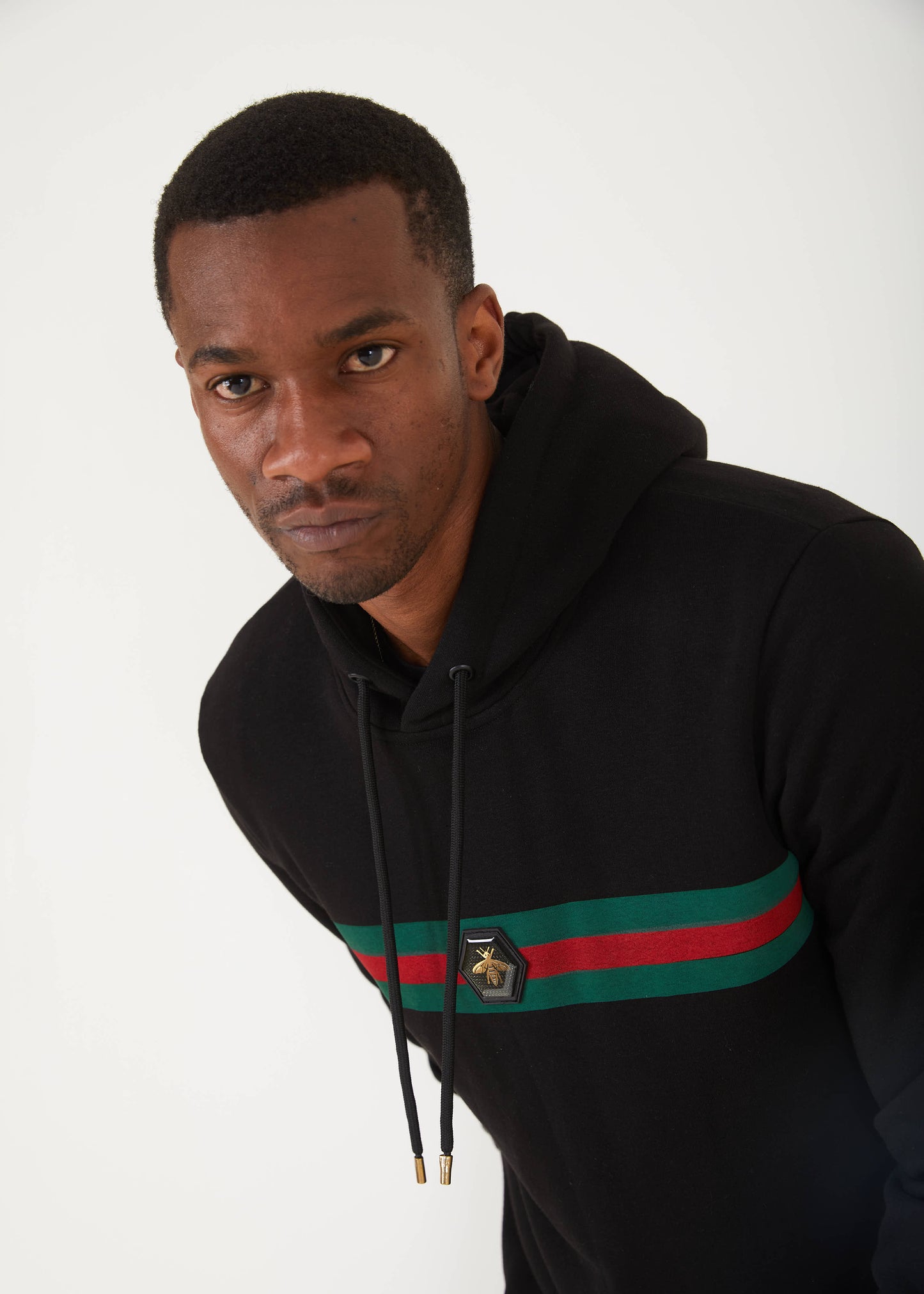 Men's Black & Green Stripe Pull Over Sweat Suit | SETS