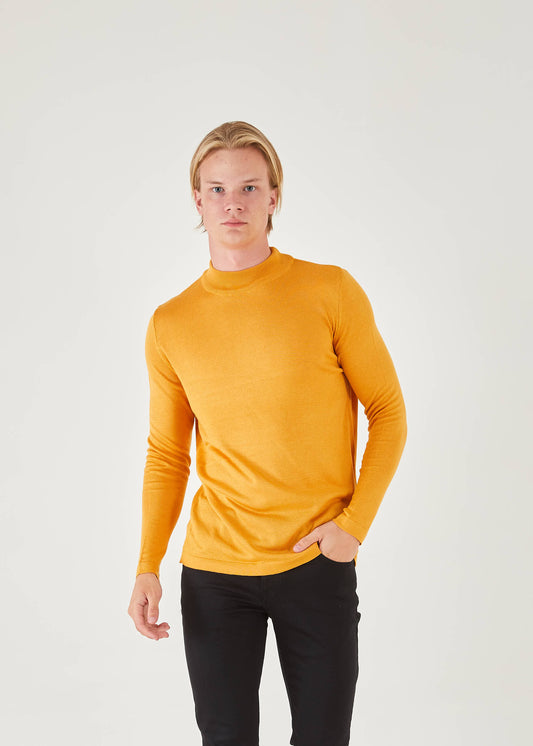 Men's Slim Fit Yellow Sweater | Pull Over